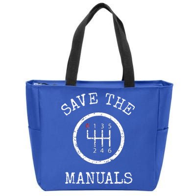 Save The Manuals Stick Shift Car Lover Zip Tote Bag