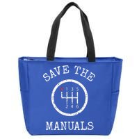 Save The Manuals Stick Shift Car Lover Zip Tote Bag