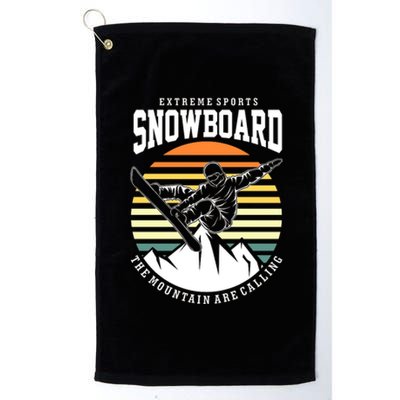 Snowboard The Mountain Are Calling Platinum Collection Golf Towel