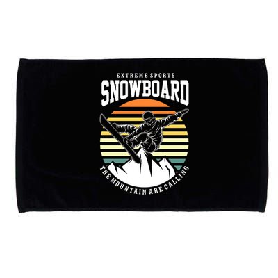 Snowboard The Mountain Are Calling Microfiber Hand Towel