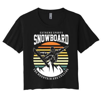 Snowboard The Mountain Are Calling Women's Crop Top Tee