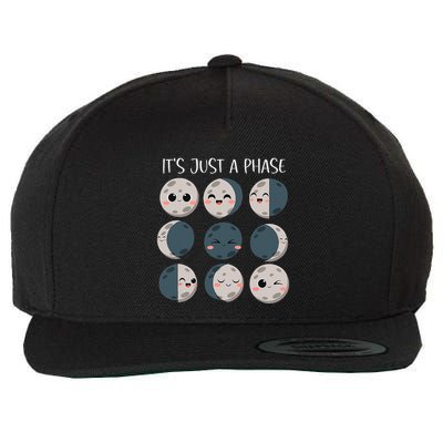 Science Teacher Moon Phases Scientist Back To School Wool Snapback Cap