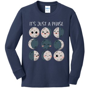 Science Teacher Moon Phases Scientist Back To School Kids Long Sleeve Shirt