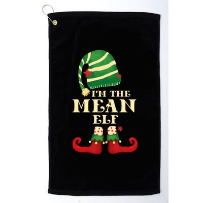 Santa The Mean Elf Christmas Matching Family Coworker Group Cute Gift Platinum Collection Golf Towel