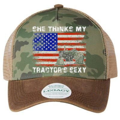 She Thinks My TractorS Sexy Tractor Driver Legacy Tie Dye Trucker Hat