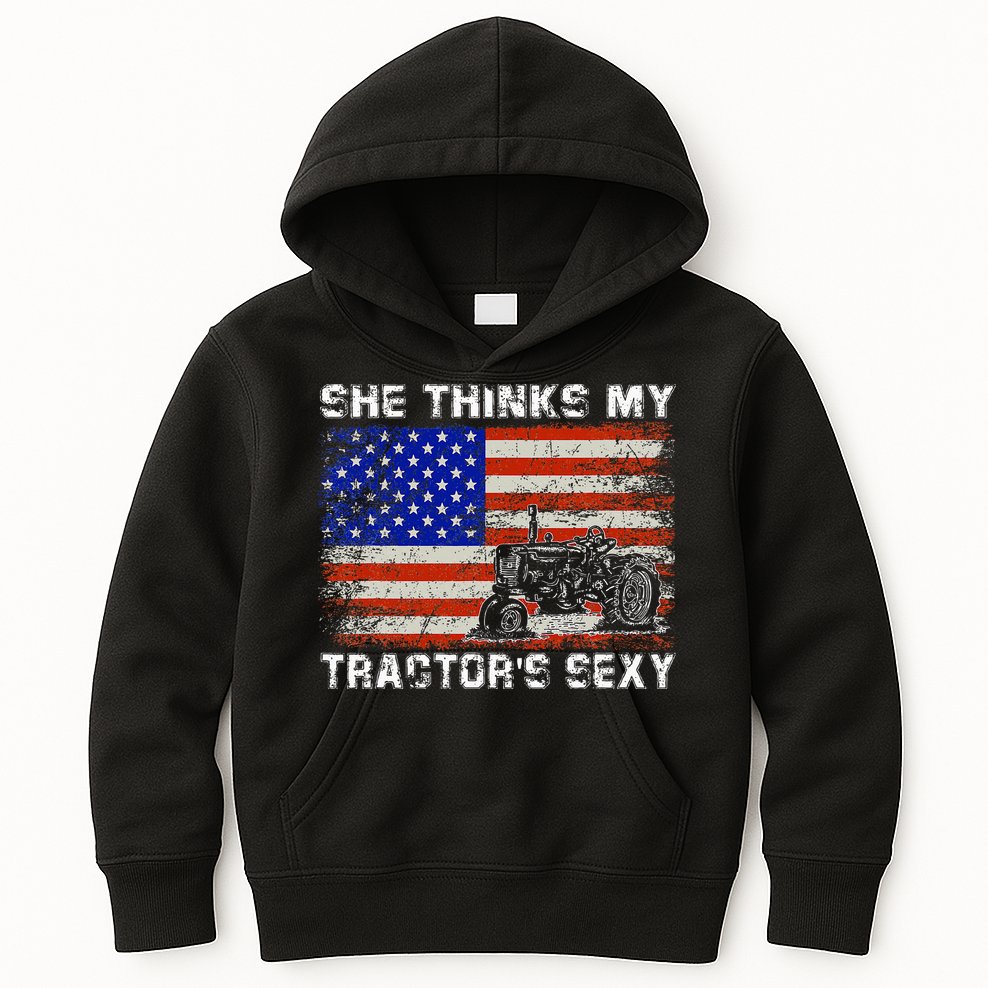 She Thinks My TractorS Sexy Tractor Driver Kids Hoodie