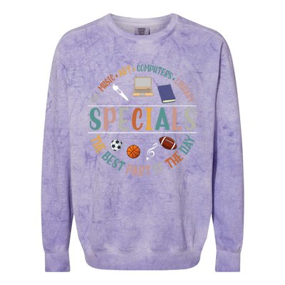 Special Teacher Music Art Computers Library Colorblast Crewneck Sweatshirt