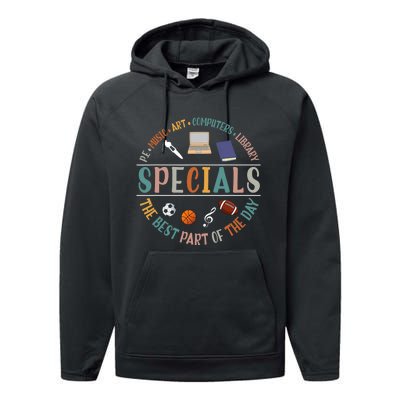 Special Teacher Music Art Computers Library Performance Fleece Hoodie