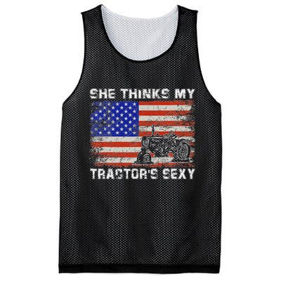 She Thinks My TractorS Sexy Tractor Driver Mesh Reversible Basketball Jersey Tank