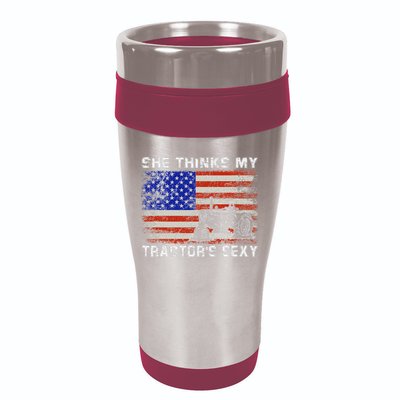 She Thinks My TractorS Sexy Tractor Driver 16oz Travel Tumbler