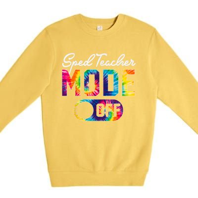 Sped Teacher Mode Off Last Day Of School Tie Dye Summer Premium Crewneck Sweatshirt