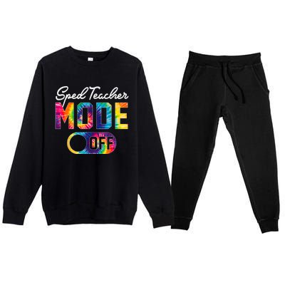 Sped Teacher Mode Off Last Day Of School Tie Dye Summer Premium Crewneck Sweatsuit Set