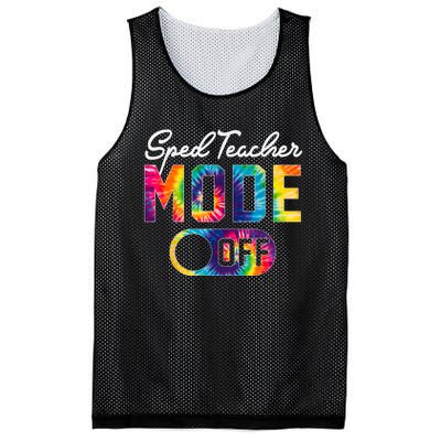 Sped Teacher Mode Off Last Day Of School Tie Dye Summer Mesh Reversible Basketball Jersey Tank