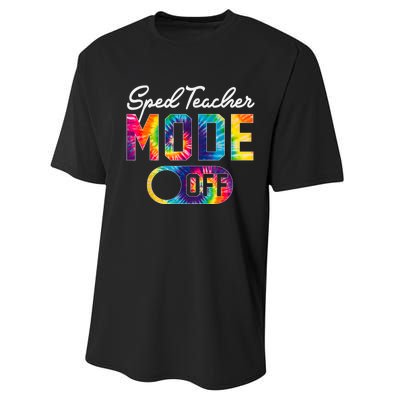 Sped Teacher Mode Off Last Day Of School Tie Dye Summer Performance Sprint T-Shirt