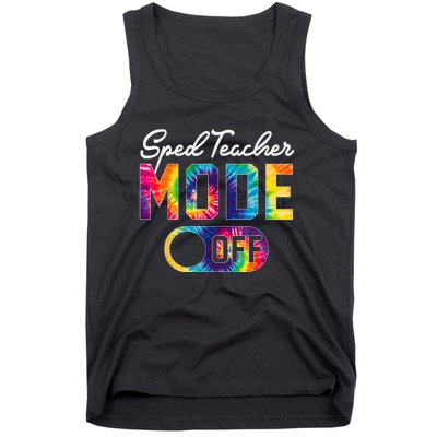 Sped Teacher Mode Off Last Day Of School Tie Dye Summer Tank Top