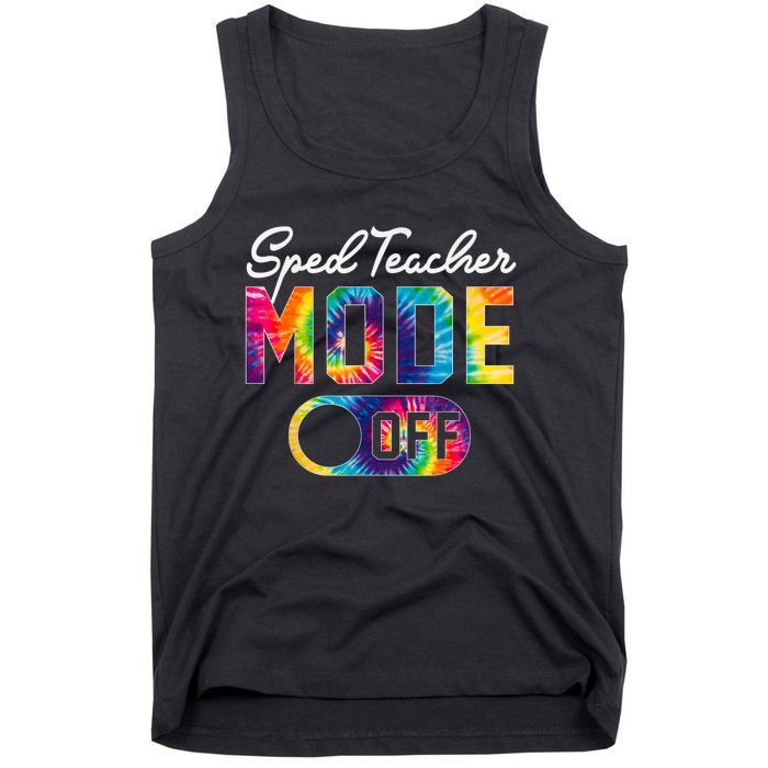 Sped Teacher Mode Off Last Day Of School Tie Dye Summer Tank Top