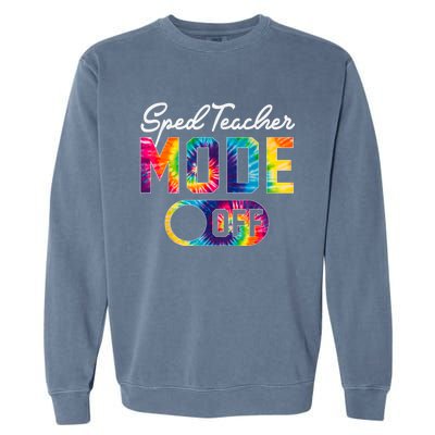 Sped Teacher Mode Off Last Day Of School Tie Dye Summer Garment-Dyed Sweatshirt