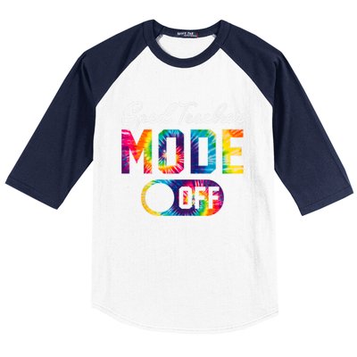 Sped Teacher Mode Off Last Day Of School Tie Dye Summer Baseball Sleeve Shirt