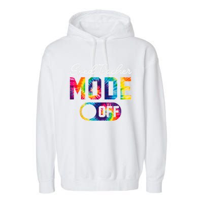 Sped Teacher Mode Off Last Day Of School Tie Dye Summer Garment-Dyed Fleece Hoodie