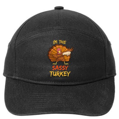 Sassy Turkey Matching Family Group Thanksgiving 7-Panel Snapback Hat