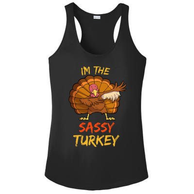 Sassy Turkey Matching Family Group Thanksgiving Ladies PosiCharge Competitor Racerback Tank