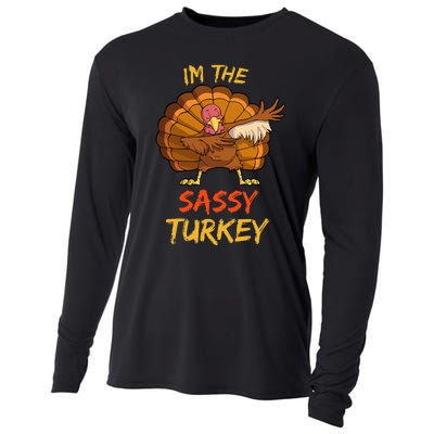 Sassy Turkey Matching Family Group Thanksgiving Cooling Performance Long Sleeve Crew