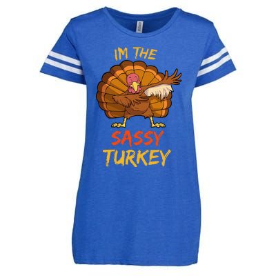 Sassy Turkey Matching Family Group Thanksgiving Enza Ladies Jersey Football T-Shirt