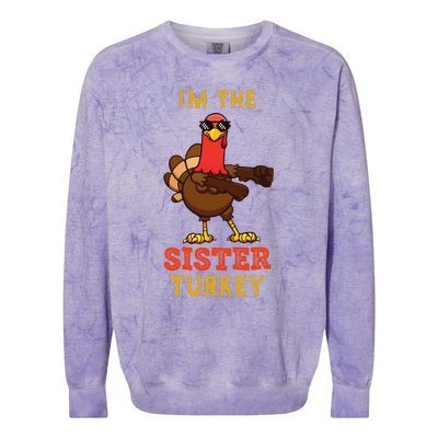 Sister Turkey Matching Family Group Thanksgiving Gifts Colorblast Crewneck Sweatshirt