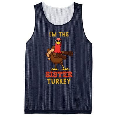 Sister Turkey Matching Family Group Thanksgiving Gifts Mesh Reversible Basketball Jersey Tank