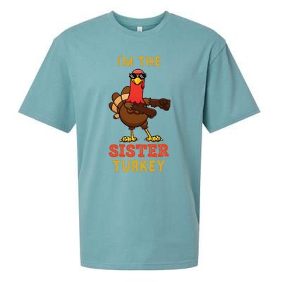 Sister Turkey Matching Family Group Thanksgiving Gifts Sueded Cloud Jersey T-Shirt