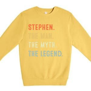 Stephen The Myth Legend Father’s Day Gift Papa Grandpa Cool Gift Premium Crewneck Sweatshirt