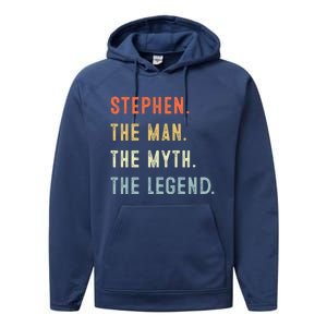 Stephen The Myth Legend Father’s Day Gift Papa Grandpa Cool Gift Performance Fleece Hoodie