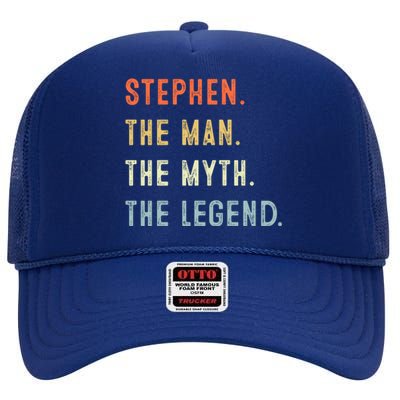 Stephen The Myth Legend Father’s Day Gift Papa Grandpa Cool Gift High Crown Mesh Back Trucker Hat