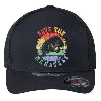 Save The Manatees Manatee Lover Zookeeper Marine Biologist Flexfit Unipanel Trucker Cap