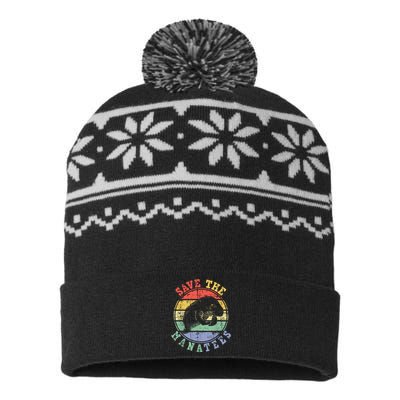 Save The Manatees Manatee Lover Zookeeper Marine Biologist USA-Made Snowflake Beanie