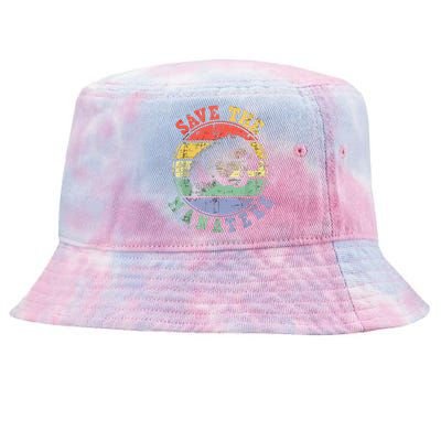 Save The Manatees Manatee Lover Zookeeper Marine Biologist Tie-Dyed Bucket Hat