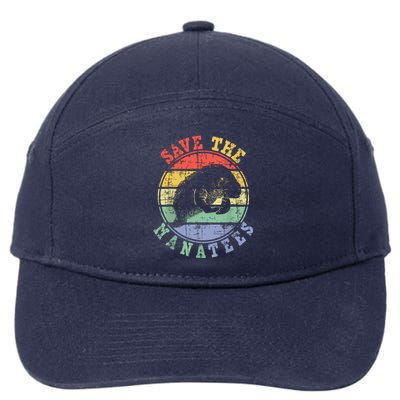 Save The Manatees Manatee Lover Zookeeper Marine Biologist 7-Panel Snapback Hat