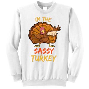 Sassy Turkey Matching Family Group Thanksgiving Party Pajama Sweatshirt