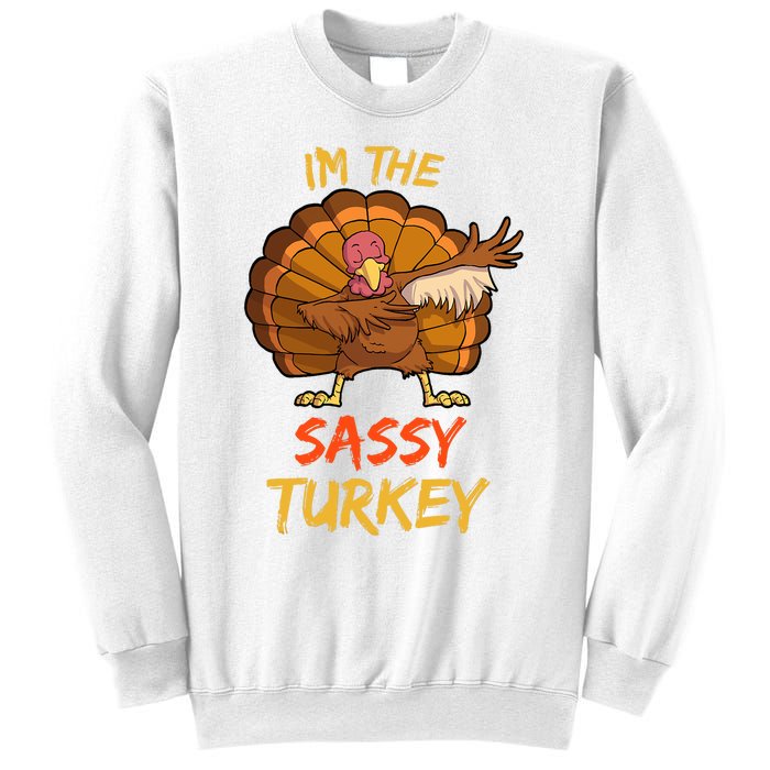 Sassy Turkey Matching Family Group Thanksgiving Party Pajama Sweatshirt