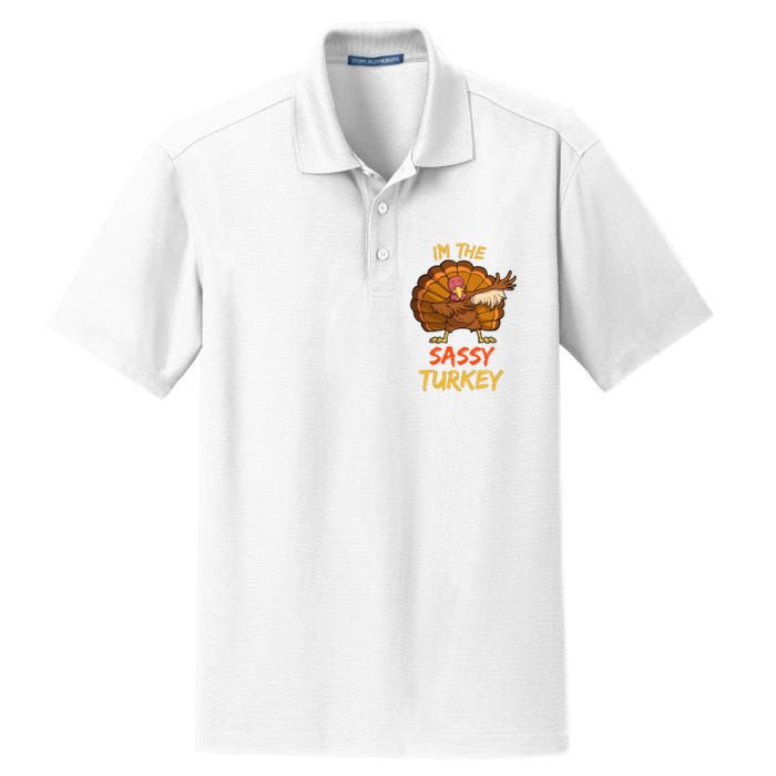 Sassy Turkey Matching Family Group Thanksgiving Party Pajama Dry Zone Grid Polo