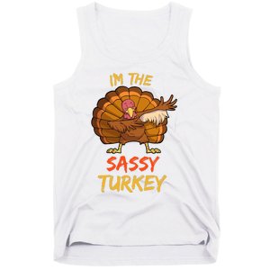 Sassy Turkey Matching Family Group Thanksgiving Party Pajama Tank Top