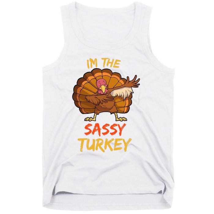 Sassy Turkey Matching Family Group Thanksgiving Party Pajama Tank Top