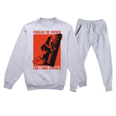 Synth Techno Music Funny Synthesizer Premium Crewneck Sweatsuit Set