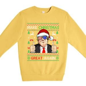 Santa Trump Make Christmas Great Again Xmas Ugly Gift Premium Crewneck Sweatshirt