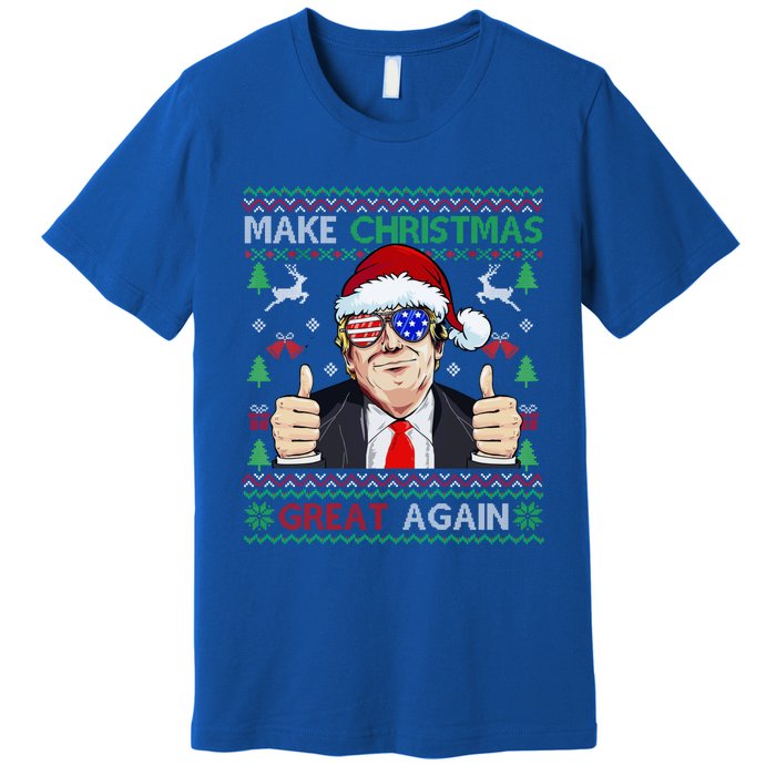 Santa Trump Make Christmas Great Again Xmas Ugly Gift Premium T-Shirt