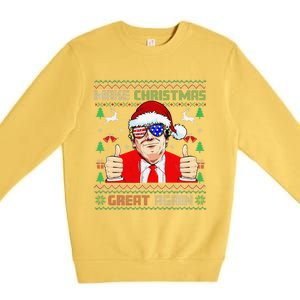 Santa Trump Make Christmas Great Again Ugly Sweater Premium Crewneck Sweatshirt