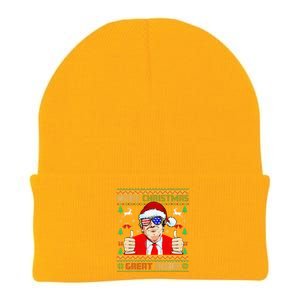 Santa Trump Make Christmas Great Again Ugly Sweater Knit Cap Winter Beanie