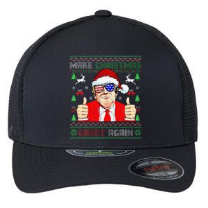 Santa Trump Make Christmas Great Again Ugly Sweater Flexfit Unipanel Trucker Cap