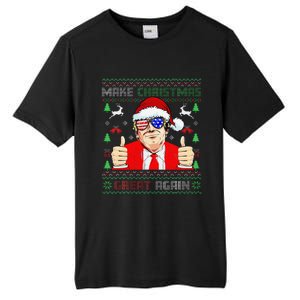 Santa Trump Make Christmas Great Again Ugly Sweater Tall Fusion ChromaSoft Performance T-Shirt