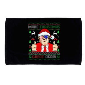 Santa Trump Make Christmas Great Again Ugly Sweater Microfiber Hand Towel